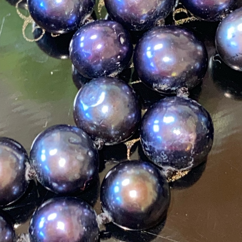 Genuine Black Akoya Pearl Necklace 18” - Picture 3 of 15